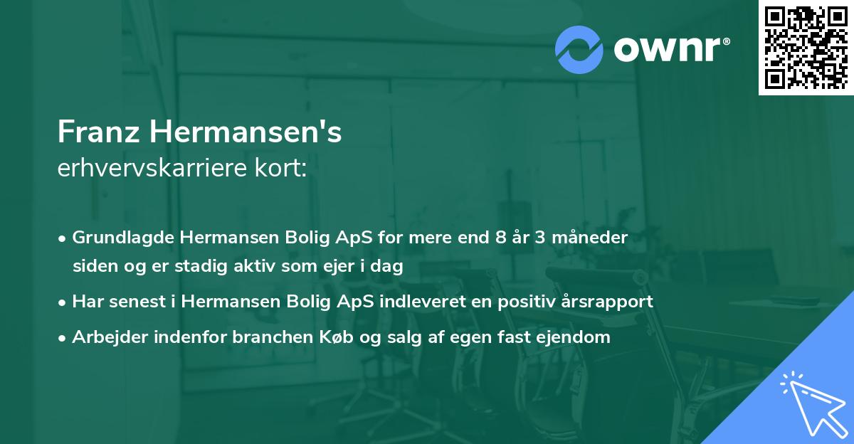 Franz Hermansen's erhvervskarriere kort