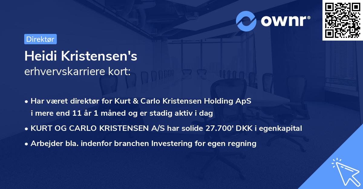 Heidi Kristensen's erhvervskarriere kort