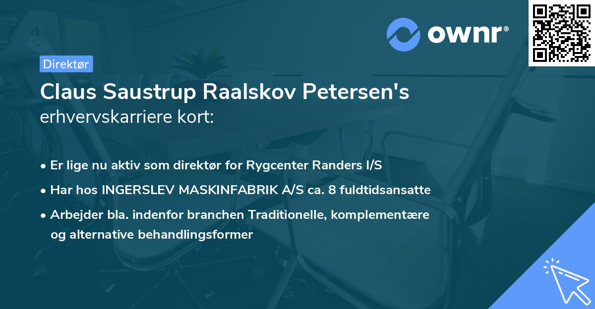Claus Saustrup Raalskov Petersen's erhvervskarriere kort