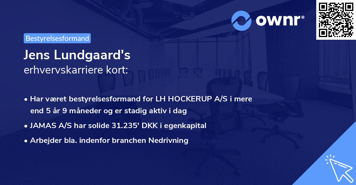 Jens Lundgaard's erhvervskarriere kort