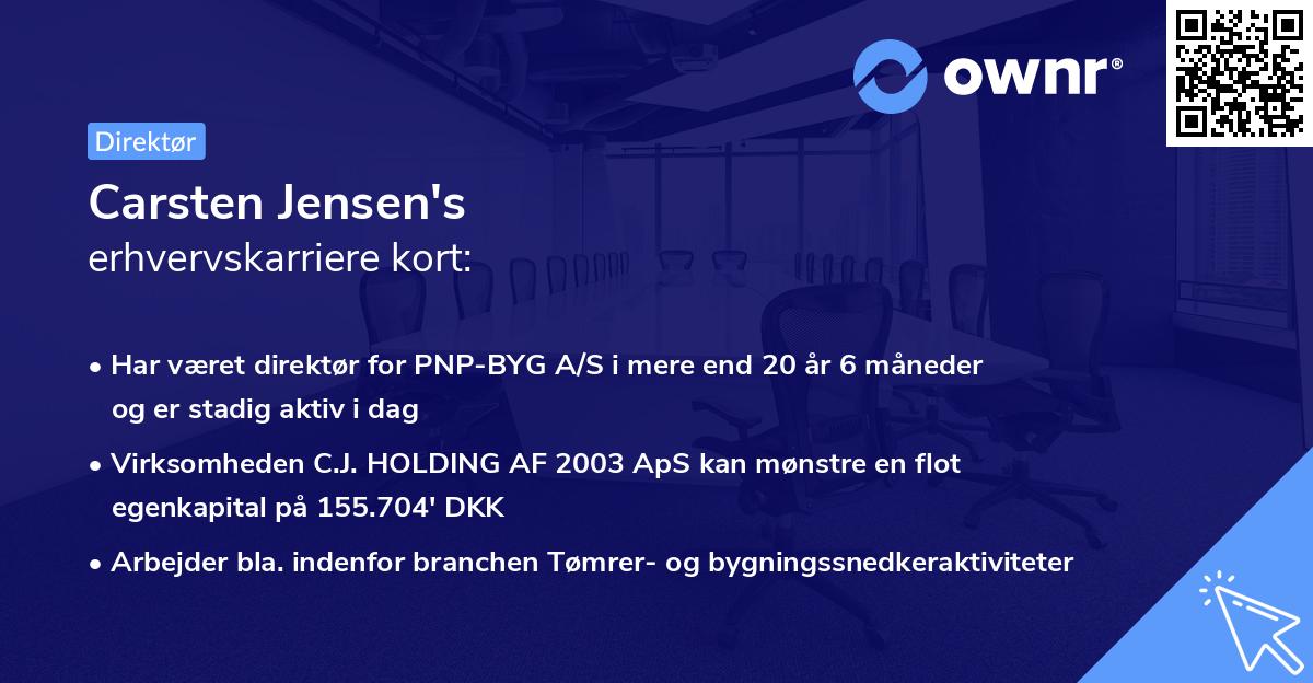 Carsten Jensen's erhvervskarriere kort