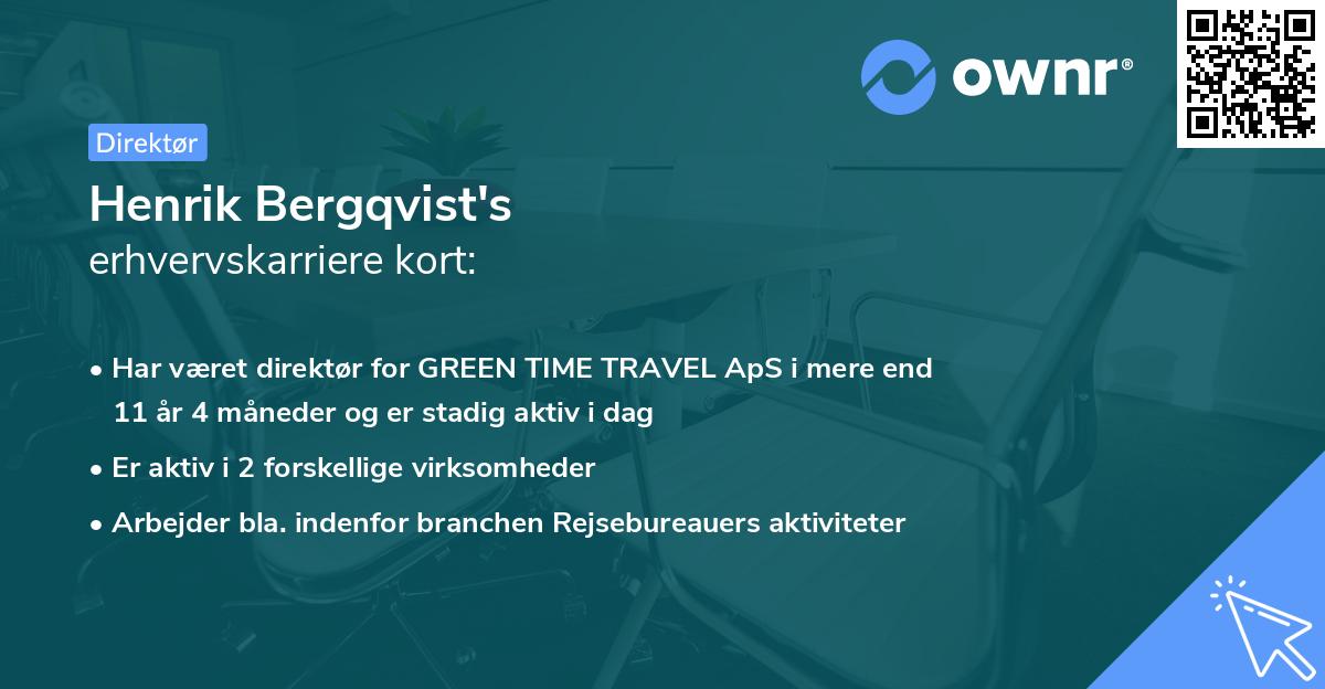 Henrik Bergqvist's erhvervskarriere kort