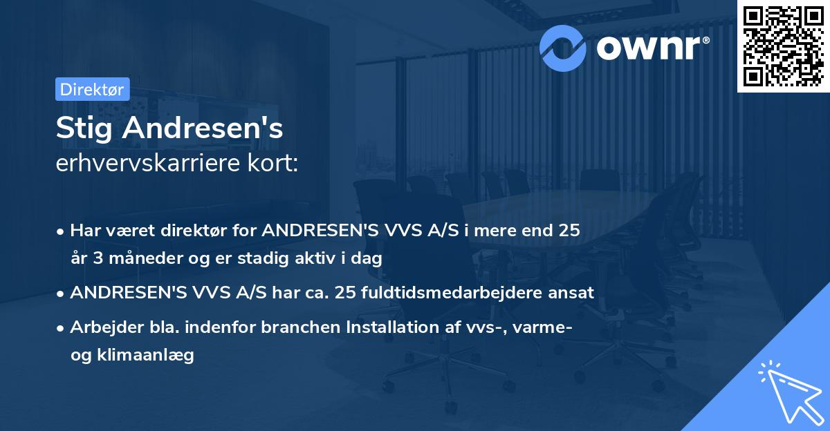 Stig Andresen's erhvervskarriere kort
