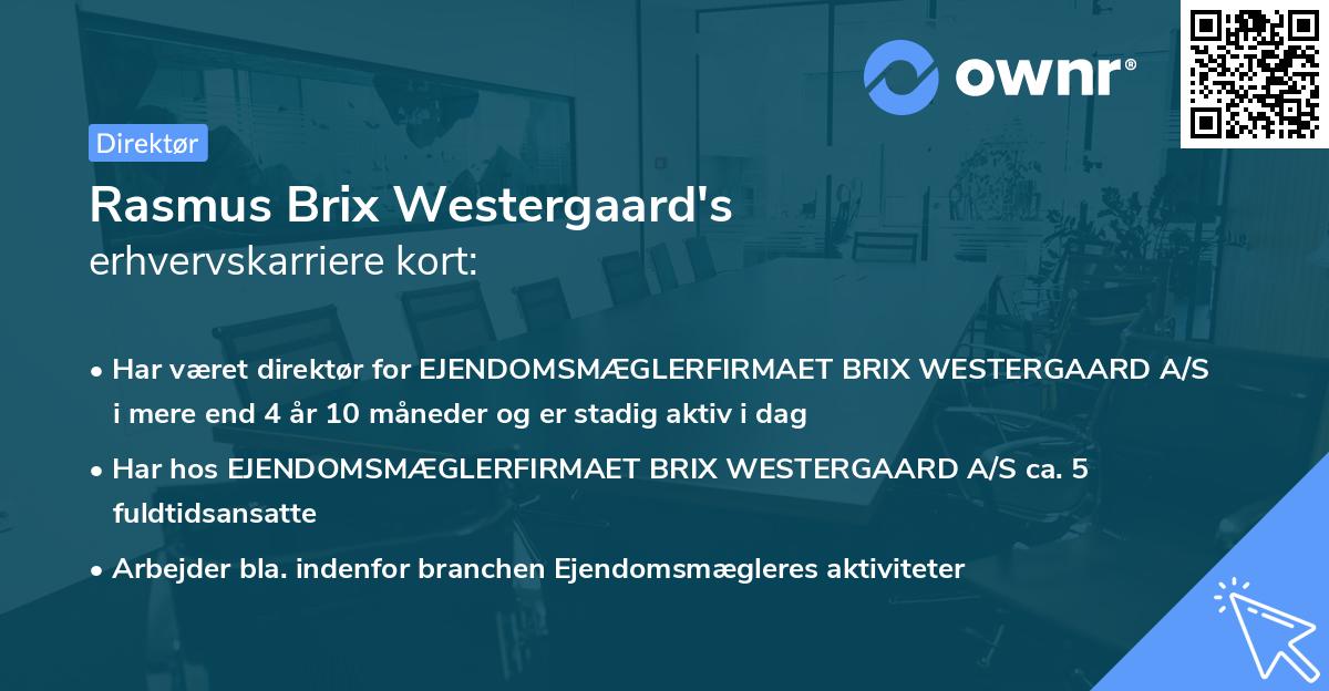 Rasmus Brix Westergaard's erhvervskarriere kort