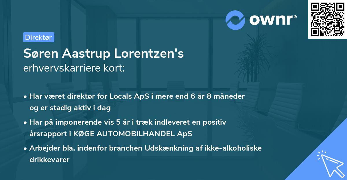 Søren Aastrup Lorentzen's erhvervskarriere kort