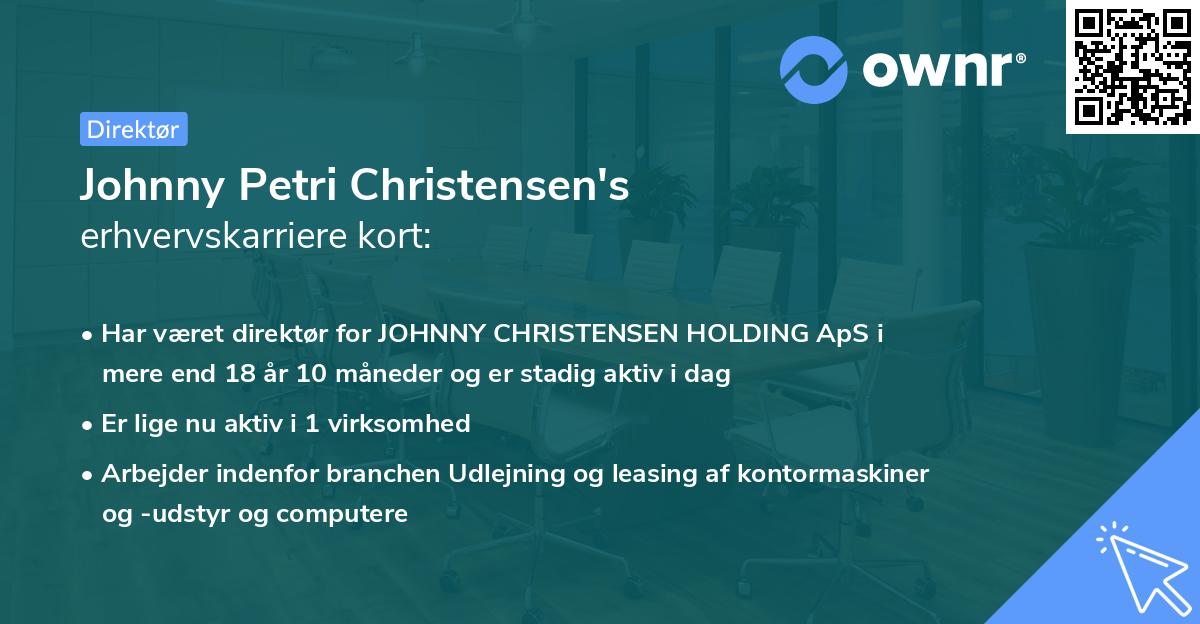 Johnny Petri Christensen's erhvervskarriere kort
