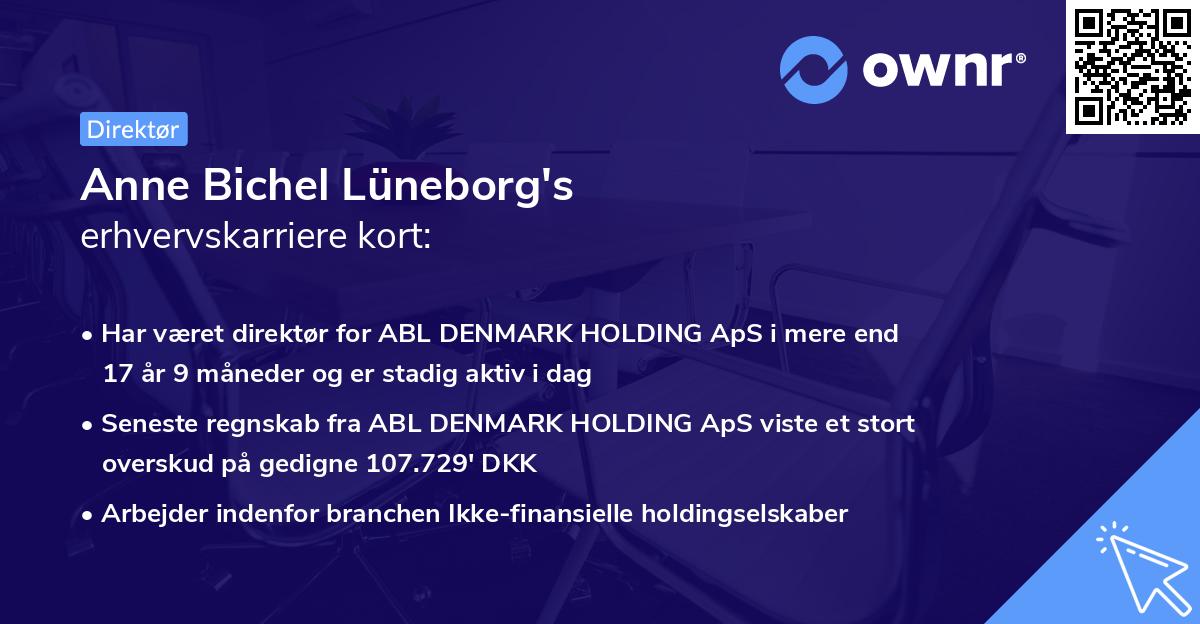 Anne Bichel Lüneborg's erhvervskarriere kort