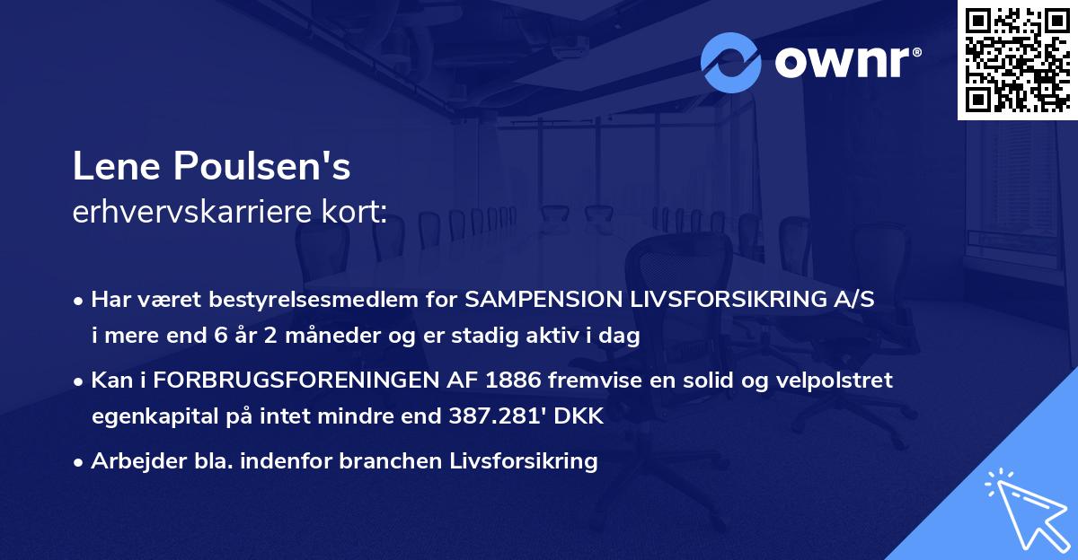 Lene Poulsen's erhvervskarriere kort