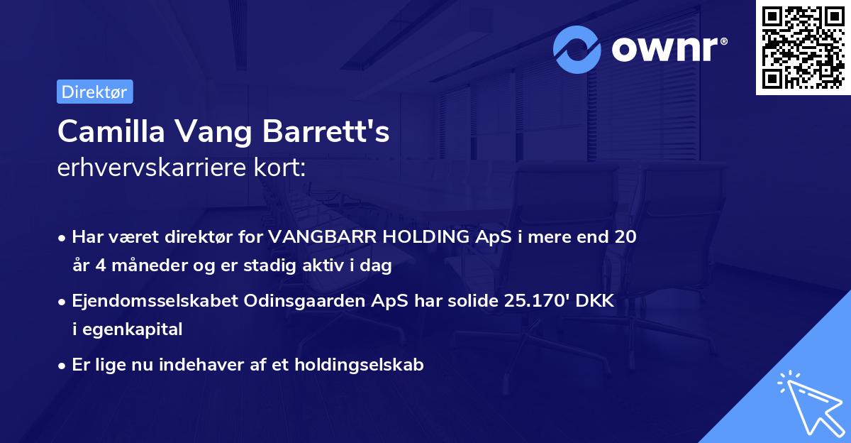 Camilla Vang Barrett's erhvervskarriere kort