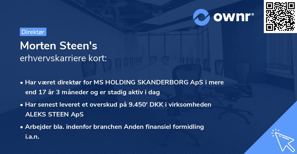 Morten Steen's erhvervskarriere kort