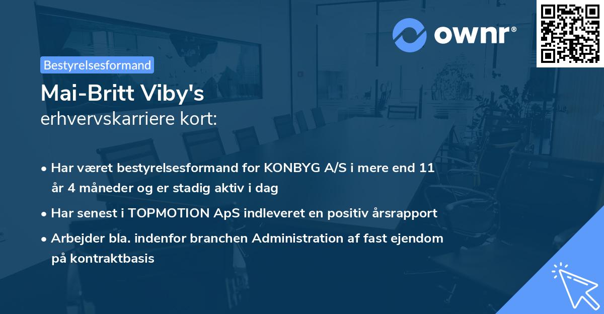 Mai-Britt Viby's erhvervskarriere kort