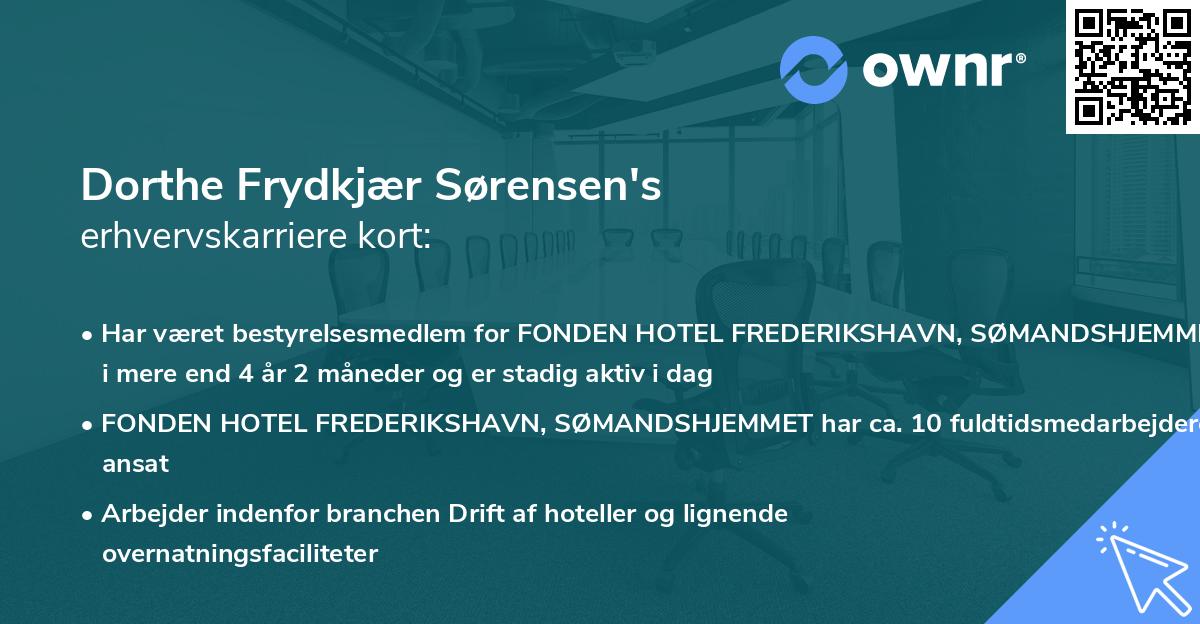 Dorthe Frydkjær Sørensen's erhvervskarriere kort