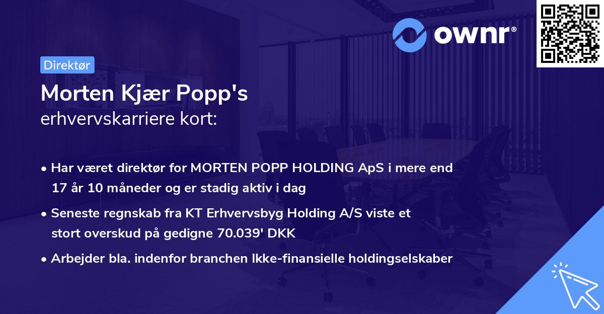 Morten Kjær Popp's erhvervskarriere kort