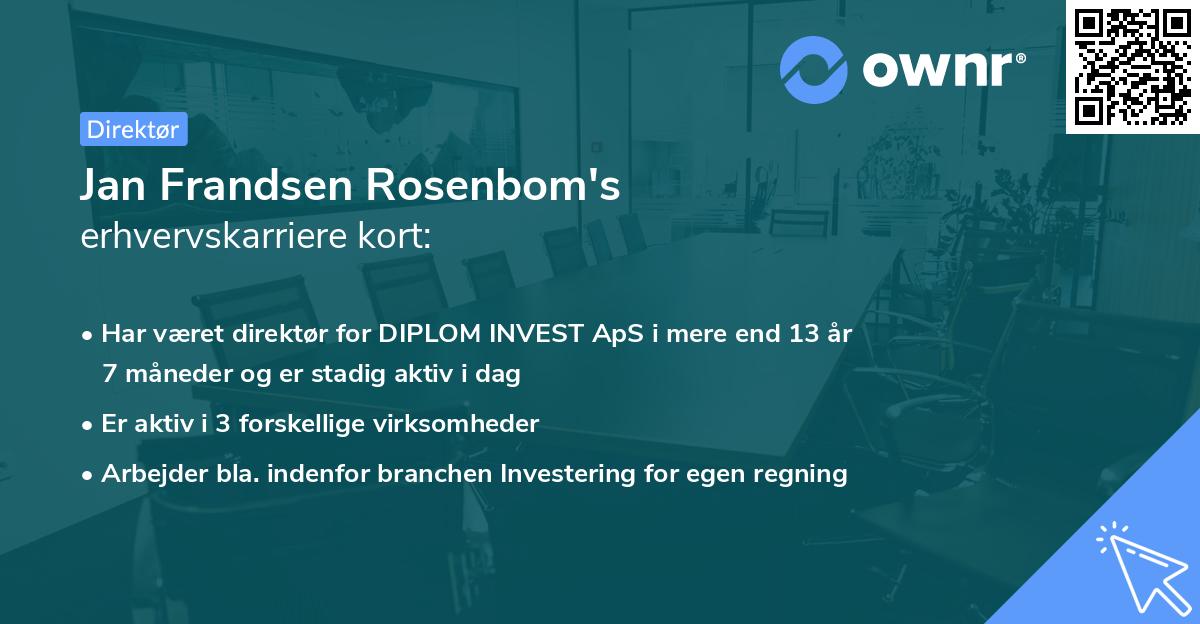 Jan Frandsen Rosenbom's erhvervskarriere kort