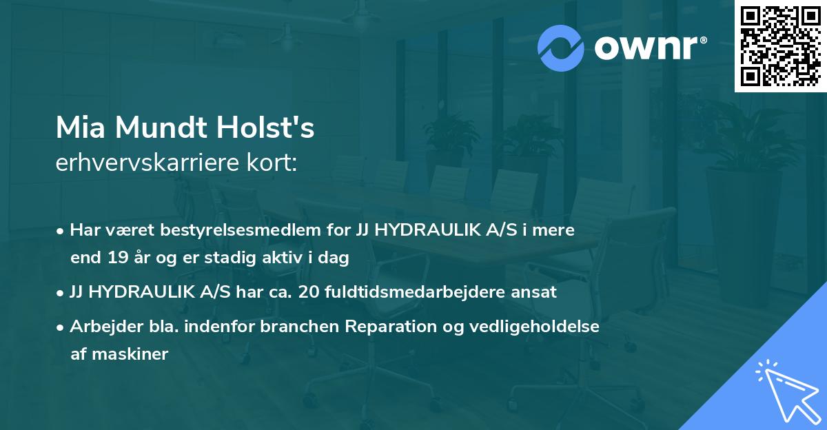 Mia Mundt Holst's erhvervskarriere kort