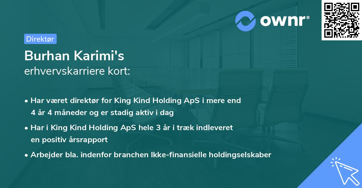 Burhan Karimi's erhvervskarriere kort