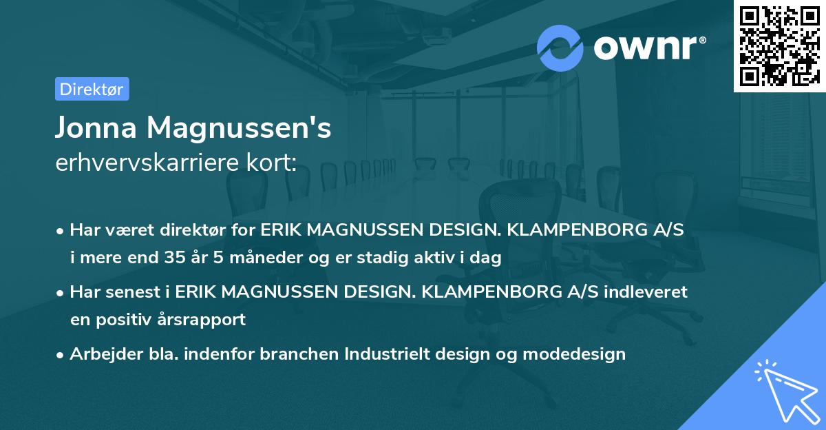 Jonna Magnussen's erhvervskarriere kort