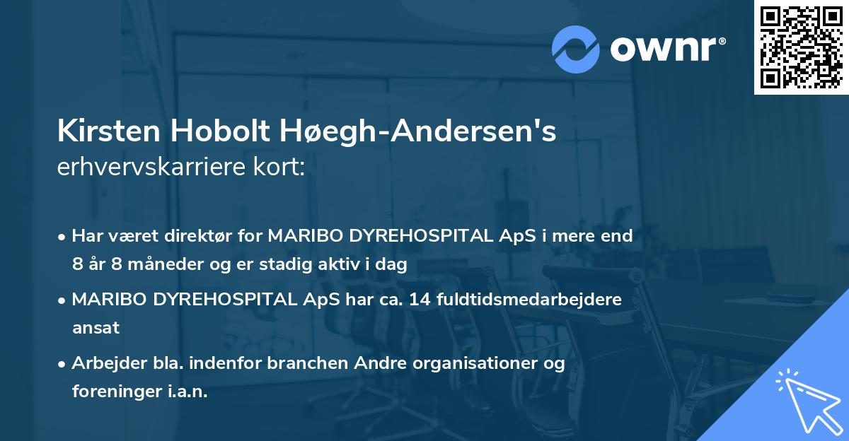 Kirsten Hobolt Høegh-Andersen's erhvervskarriere kort