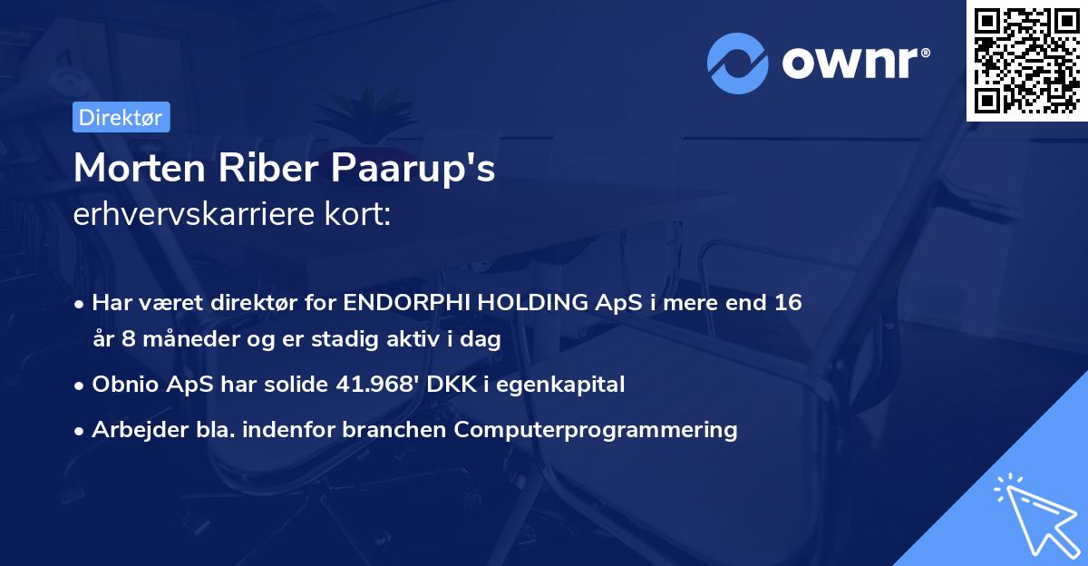 Morten Riber Paarup's erhvervskarriere kort