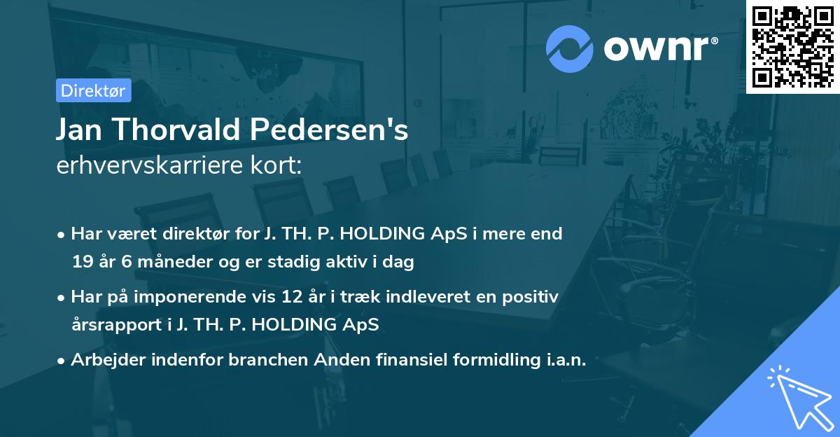 Jan Thorvald Pedersen's erhvervskarriere kort