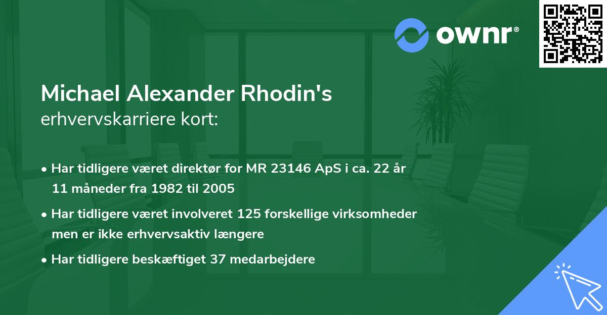 Michael Alexander Rhodin's erhvervskarriere kort