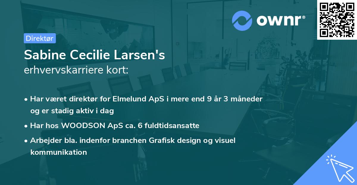 Sabine Cecilie Larsen's erhvervskarriere kort