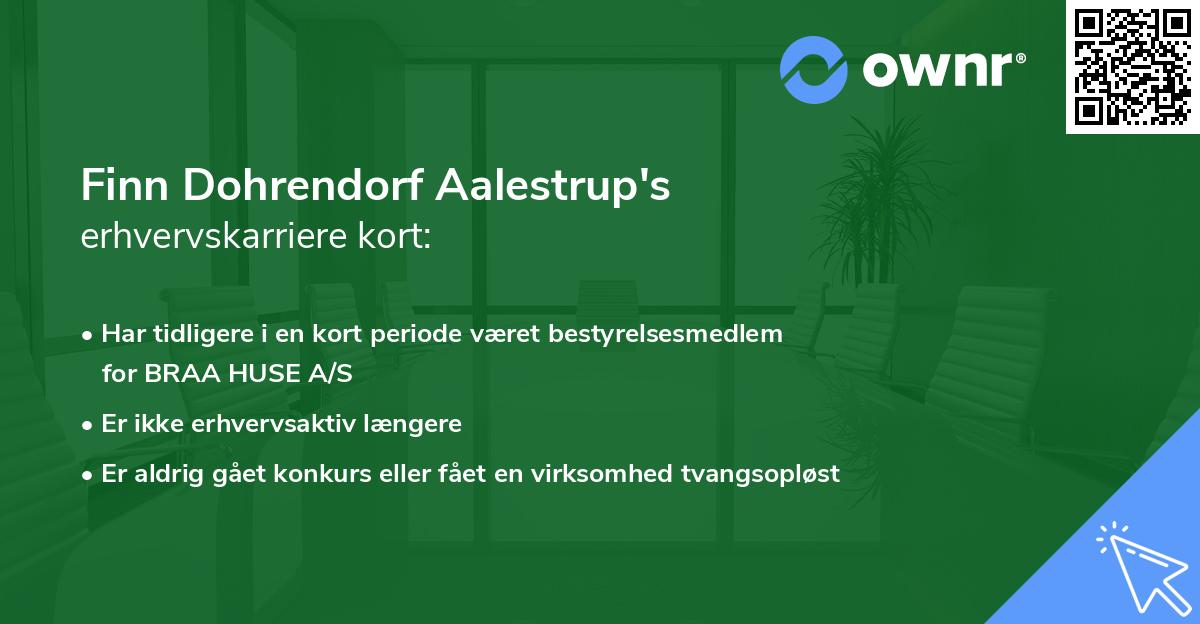 Finn Dohrendorf Aalestrup's erhvervskarriere kort