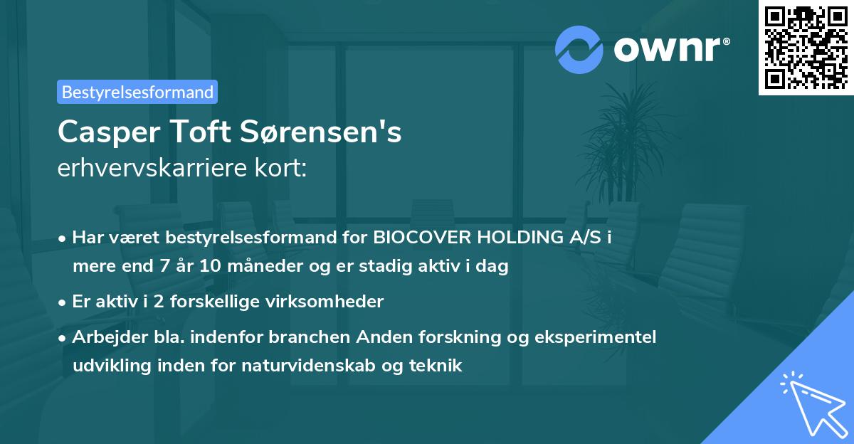 Casper Toft Sørensen's erhvervskarriere kort