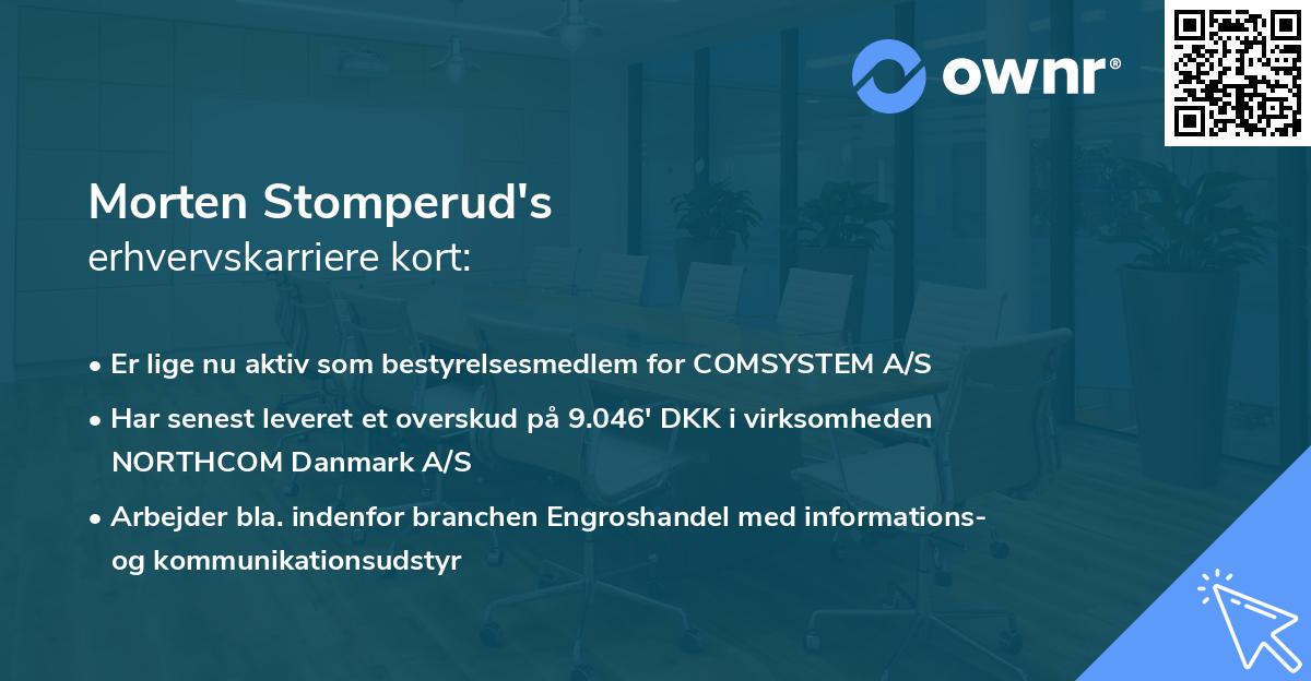 Morten Stomperud's erhvervskarriere kort