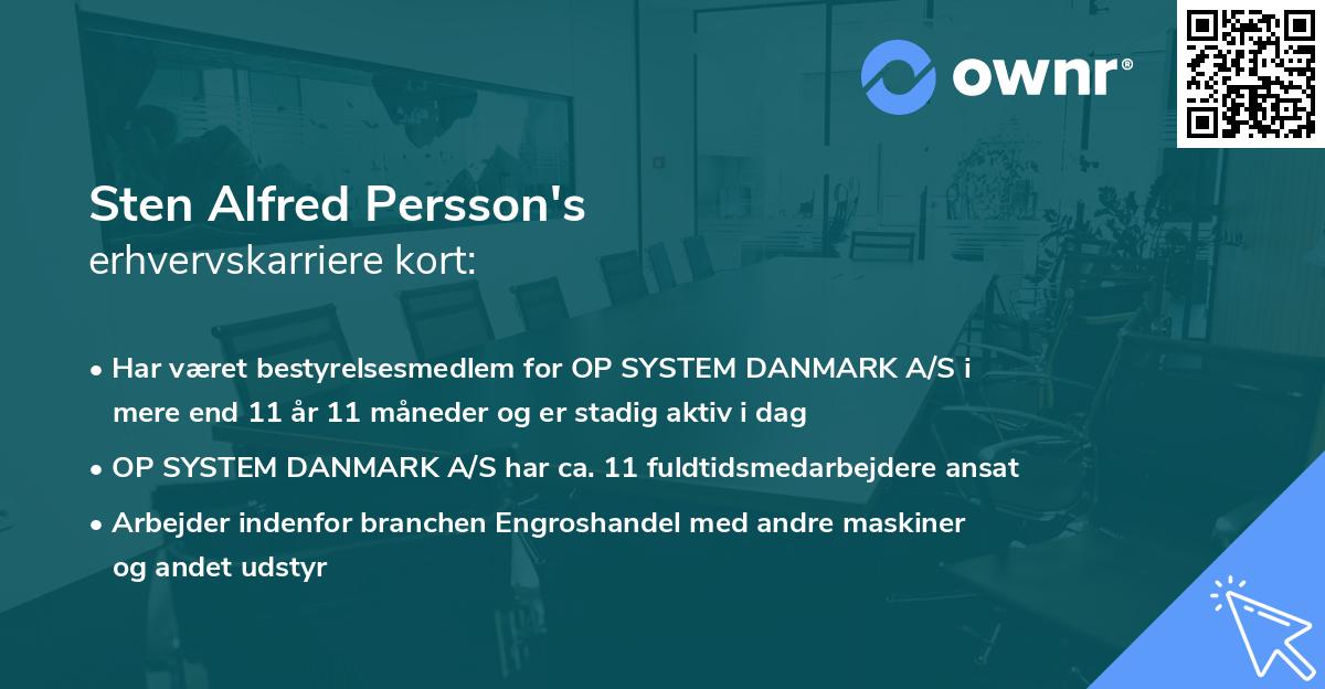 Sten Alfred Persson's erhvervskarriere kort