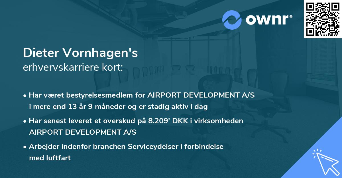 Dieter Vornhagen's erhvervskarriere kort