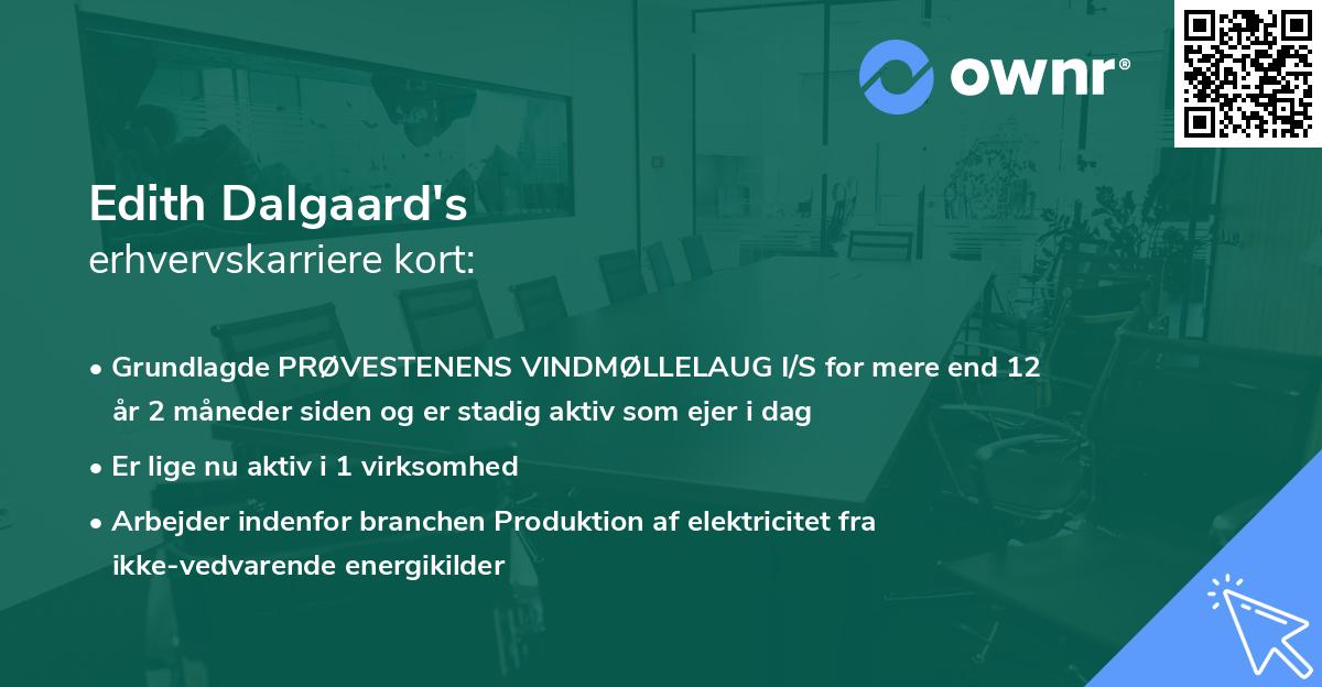 Edith Dalgaard's erhvervskarriere kort