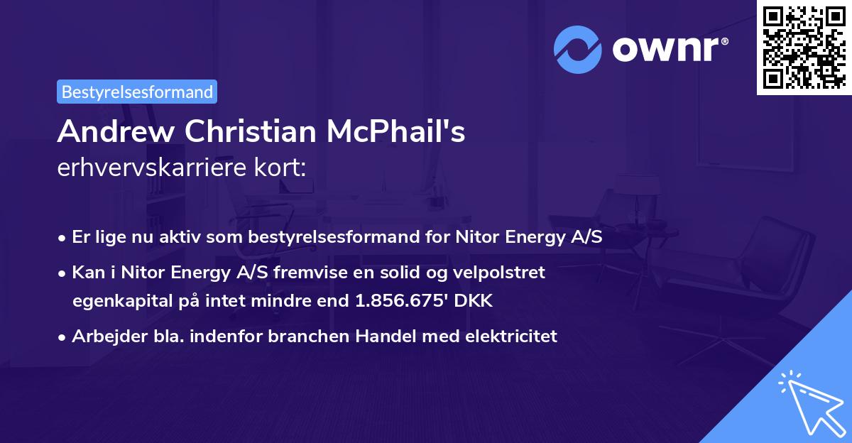 Andrew Christian McPhail's erhvervskarriere kort