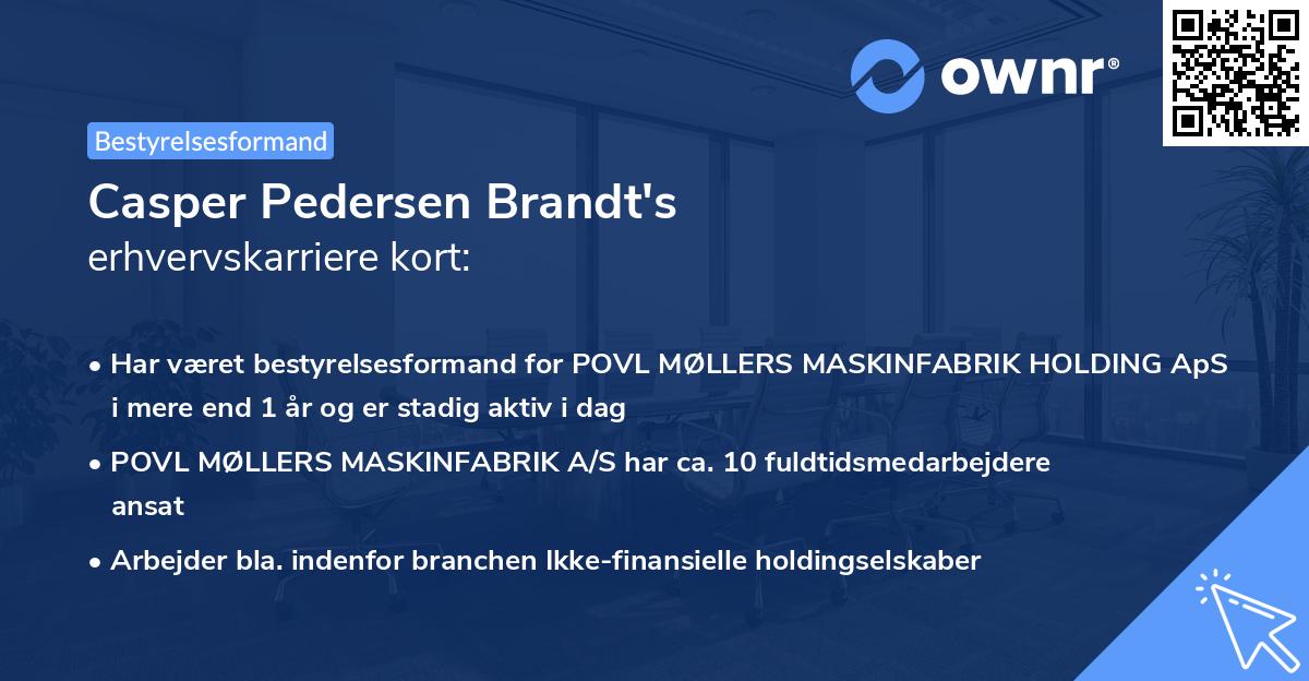 Casper Pedersen Brandt's erhvervskarriere kort