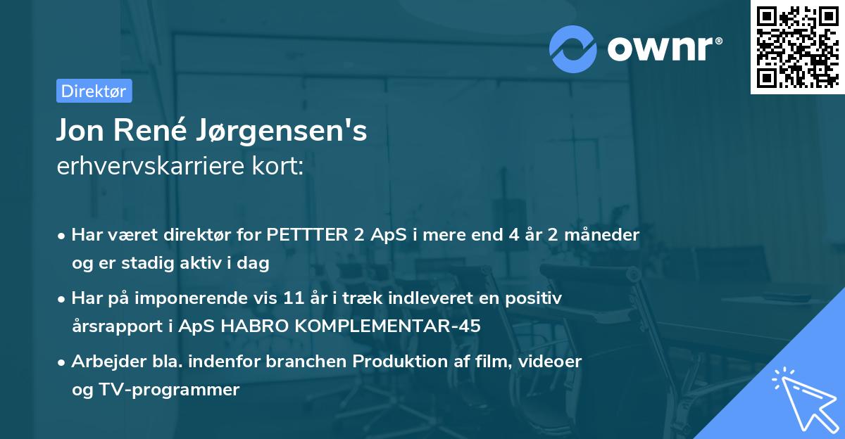 Jon René Jørgensen's erhvervskarriere kort