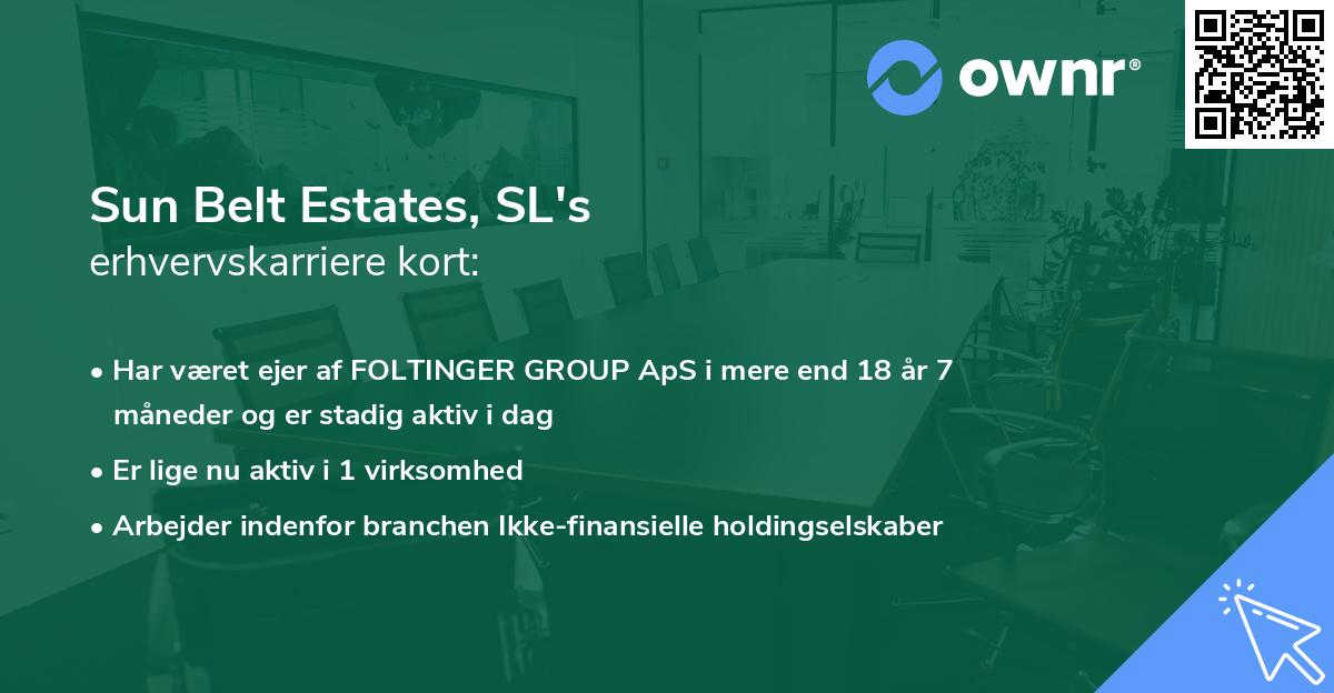 Sun Belt Estates, SL's erhvervskarriere kort