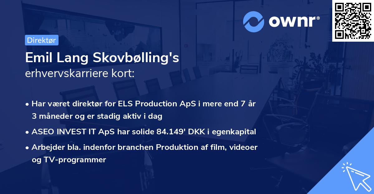 Emil Lang Skovbølling's erhvervskarriere kort