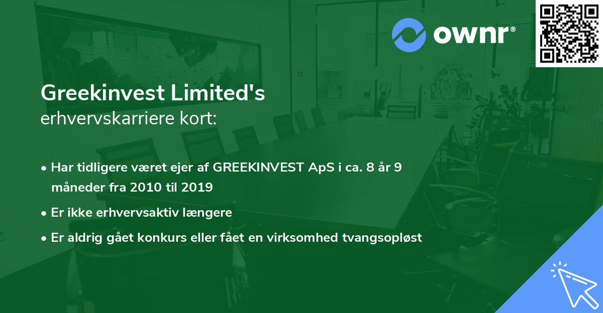 Greekinvest Limited's erhvervskarriere kort