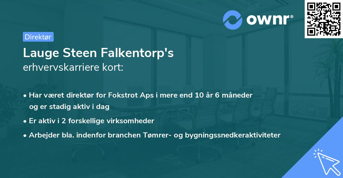 Lauge Steen Falkentorp's erhvervskarriere kort