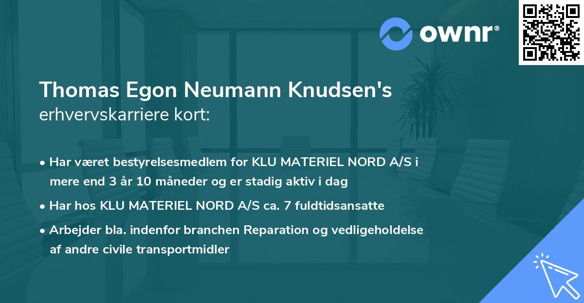 Thomas Egon Neumann Knudsen's erhvervskarriere kort