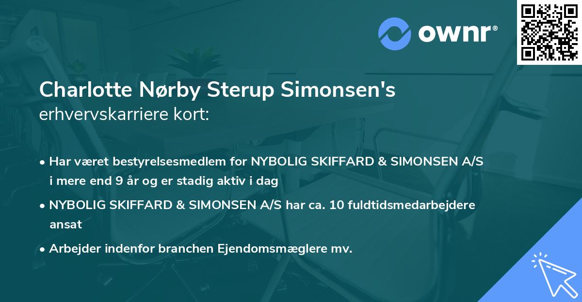 Charlotte Nørby Sterup Simonsen's erhvervskarriere kort