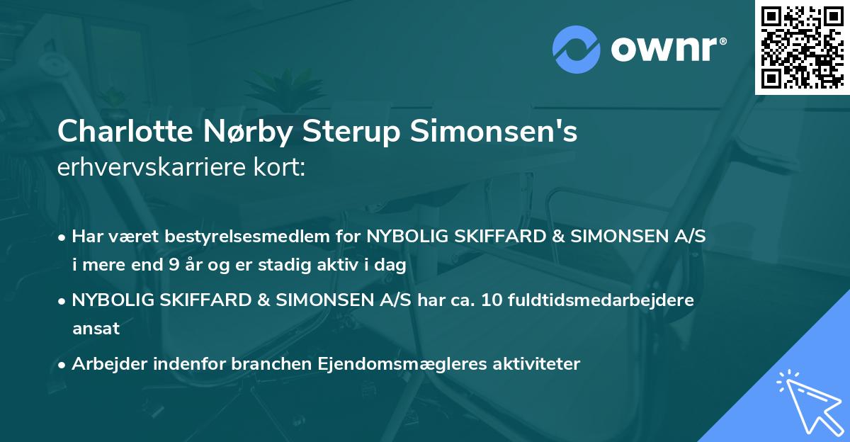 Charlotte Nørby Sterup Simonsen's erhvervskarriere kort