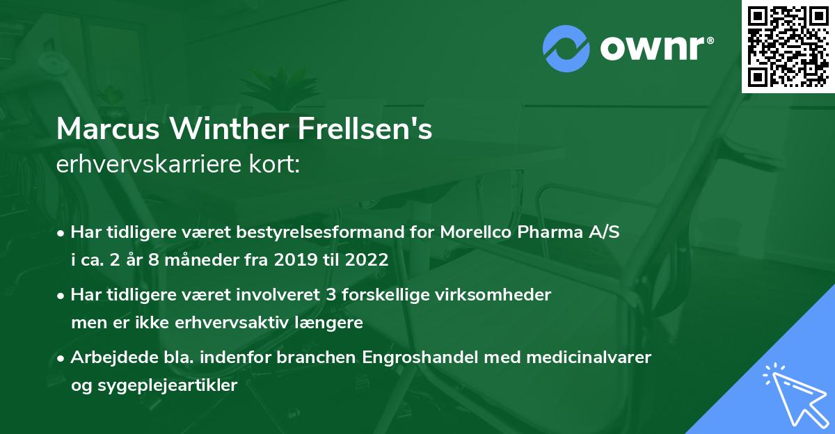Marcus Winther Frellsen's erhvervskarriere kort