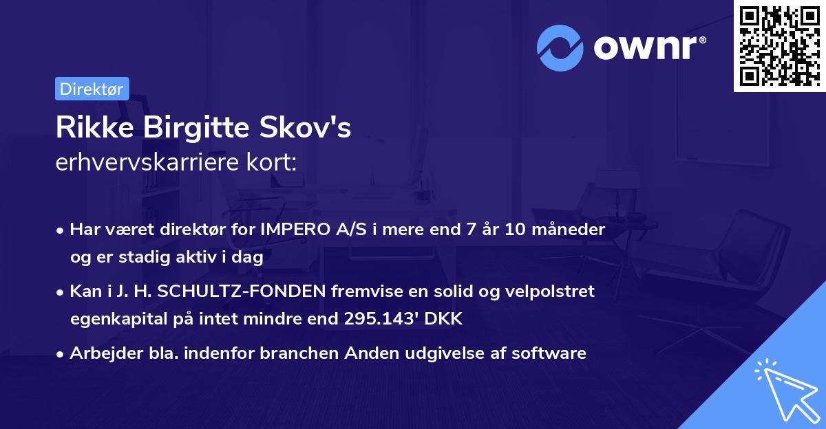 Rikke Birgitte Skov's erhvervskarriere kort