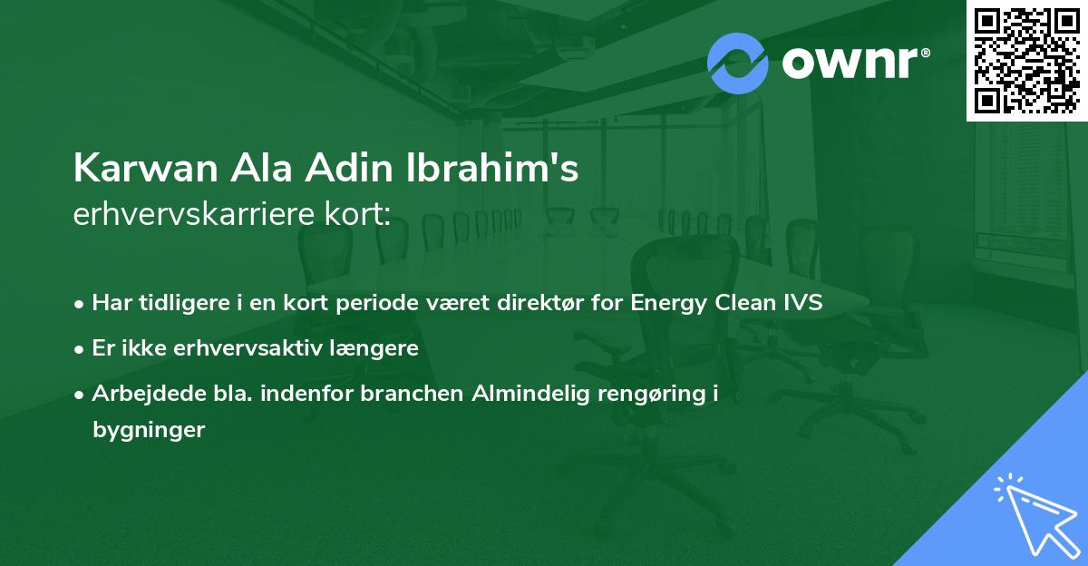 Karwan Ala Adin Ibrahim's erhvervskarriere kort