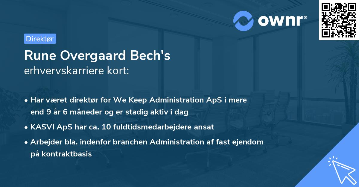 Rune Overgaard Bech's erhvervskarriere kort