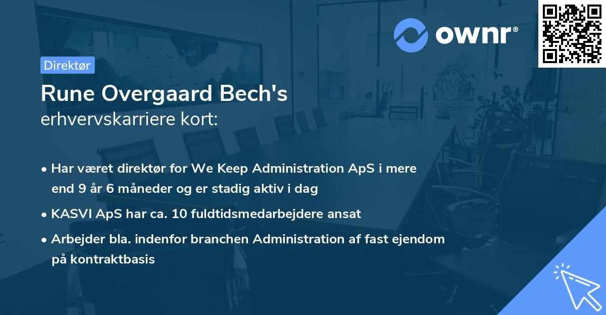 Rune Overgaard Bech's erhvervskarriere kort