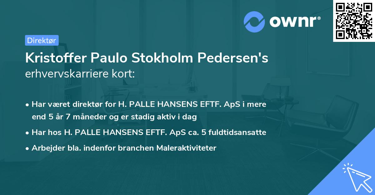 Kristoffer Paulo Stokholm Pedersen's erhvervskarriere kort