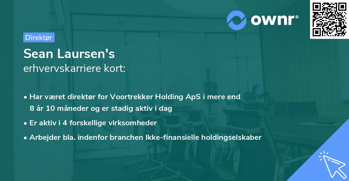 Sean Laursen's erhvervskarriere kort