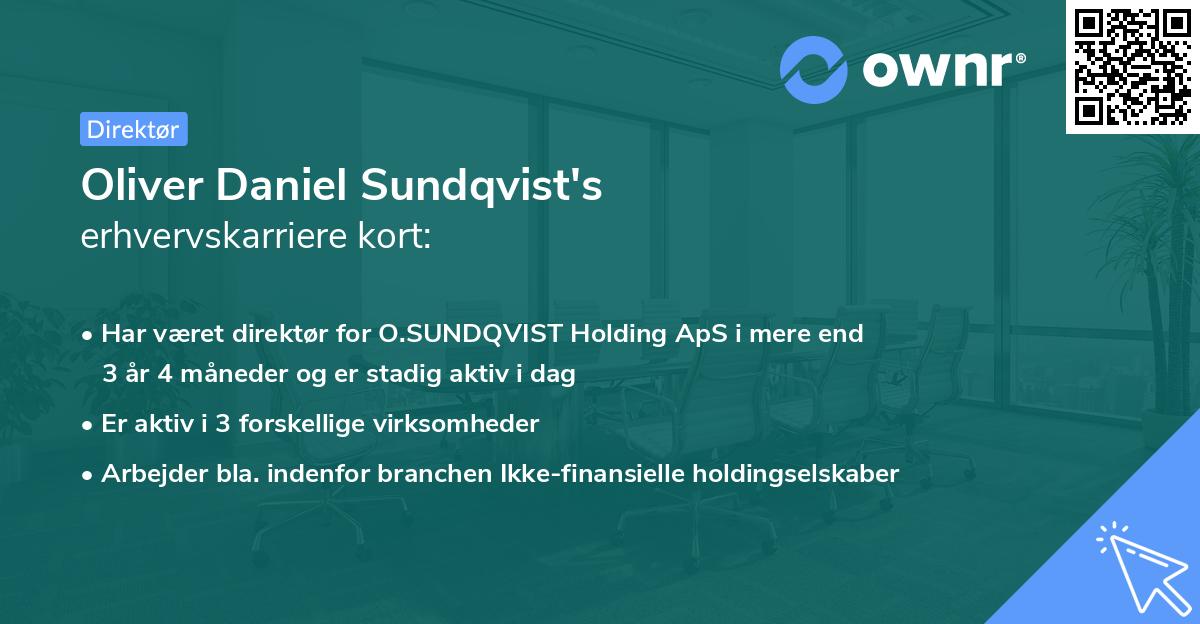 Oliver Daniel Sundqvist's erhvervskarriere kort